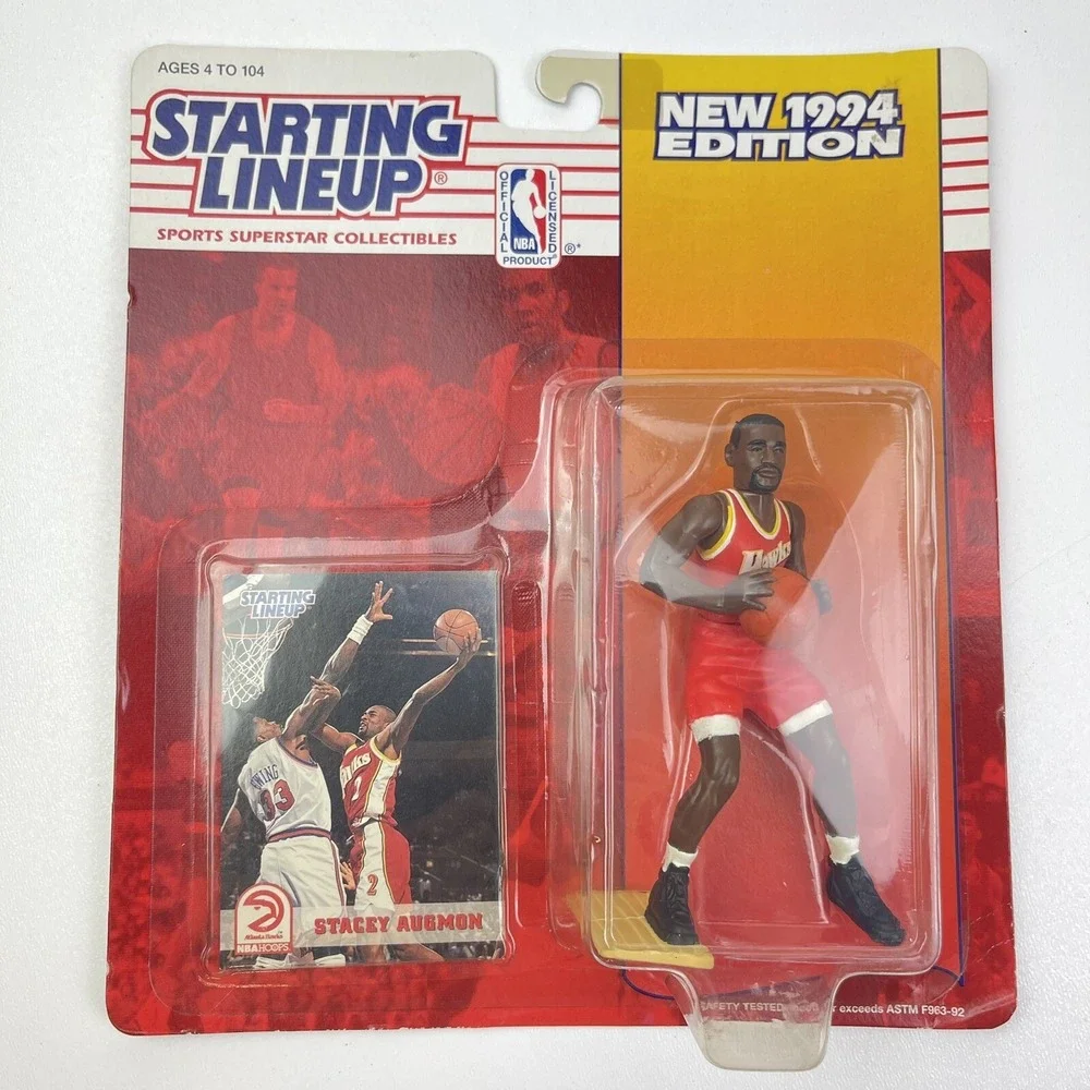 1994 Starting Lineup Stacy Augmon Atlanta Hawks Figure and Card UNLV